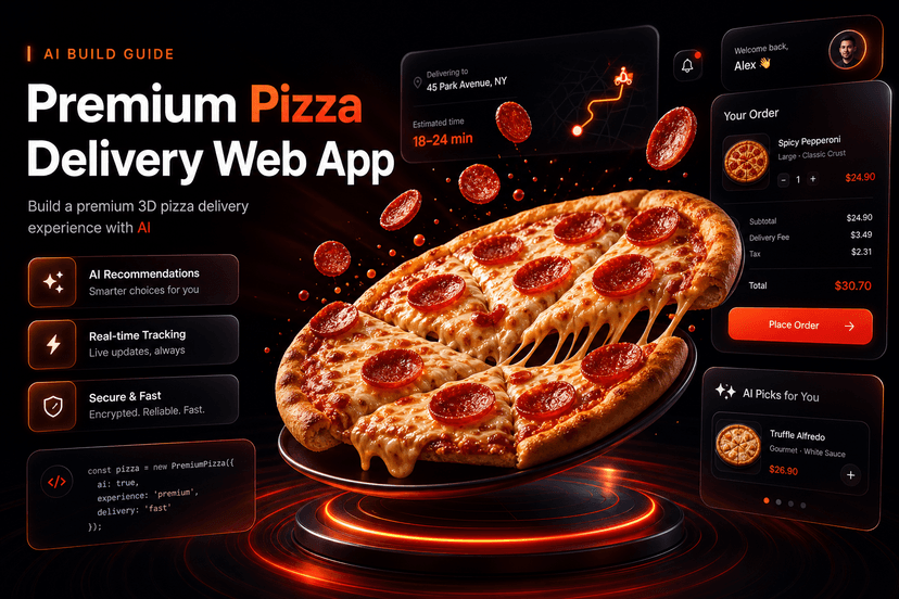 Build a Premium 3D Pizza Delivery App with AI — Full Prompt & Source Code